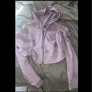 Purple Zipup Crop Hoodie